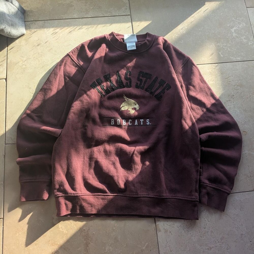 Vintage Texas State Bobcats Maroon Crewneck Sweatshirt